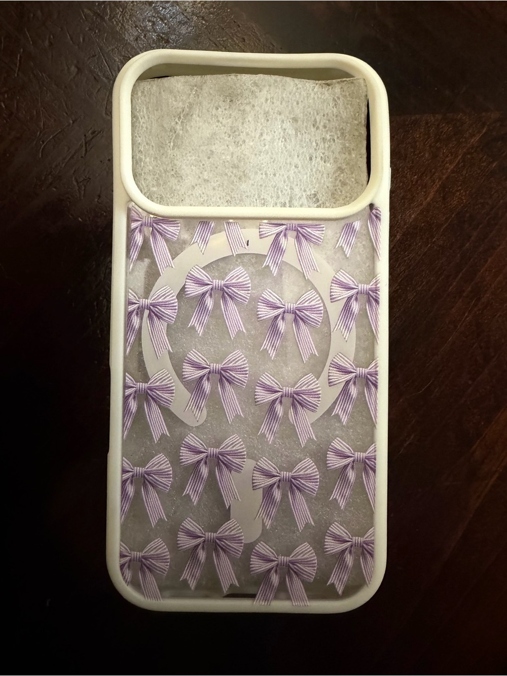 Magnetic shockproof phone case / purple bow , mag safe compatible NWT